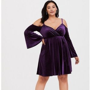 Torrid Purple Velvet Mini Dress